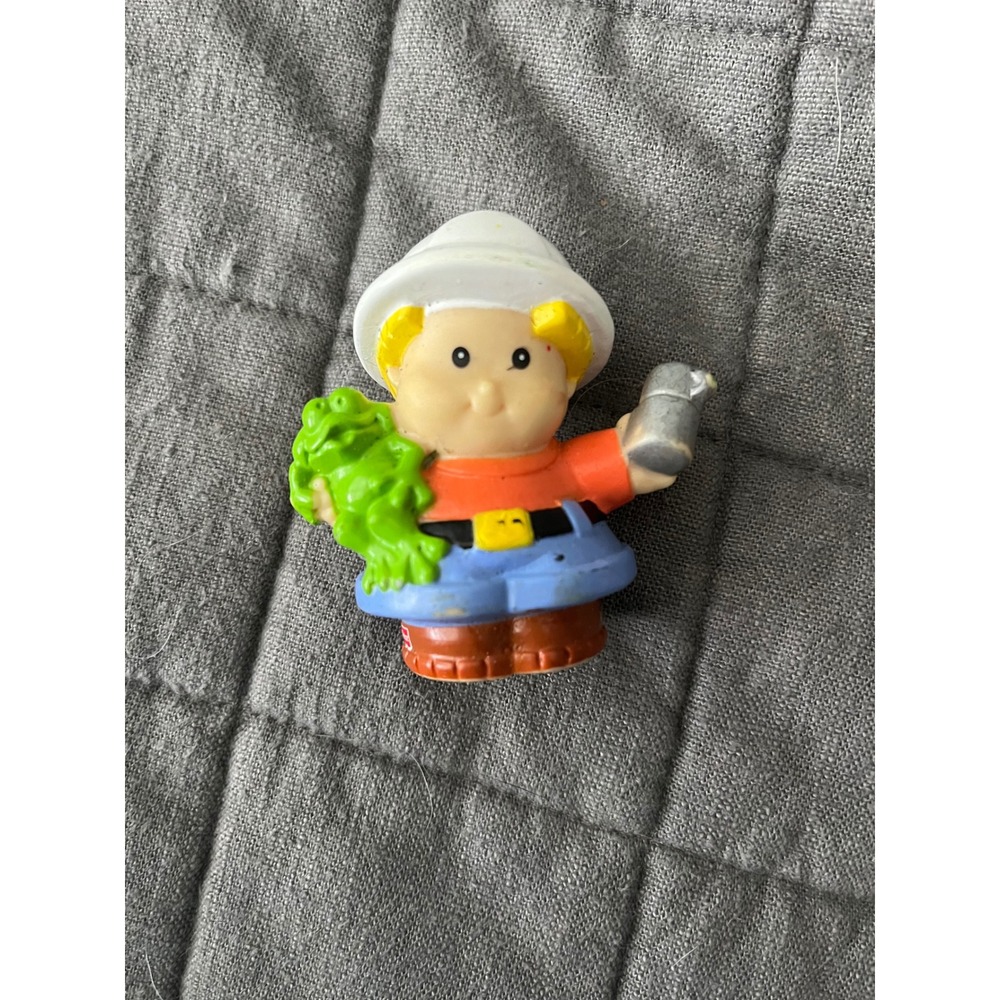 Fisher Price Little People Gardener‎ Figure Blonde White Hat Watering Can Plant